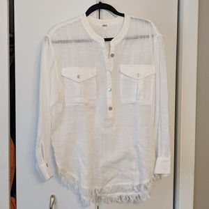 Free People Raw Edge Blouse